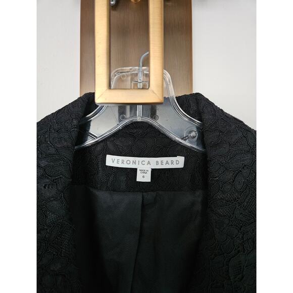 Veronica Beard Black Ashburn Jacket Lace Blazer Size 6 - Picture 5 of 13